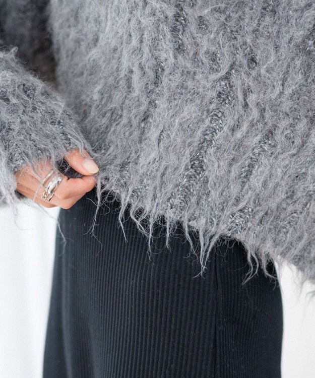 WEGO ブラッシュニットショートプルオーバー ダークグレー