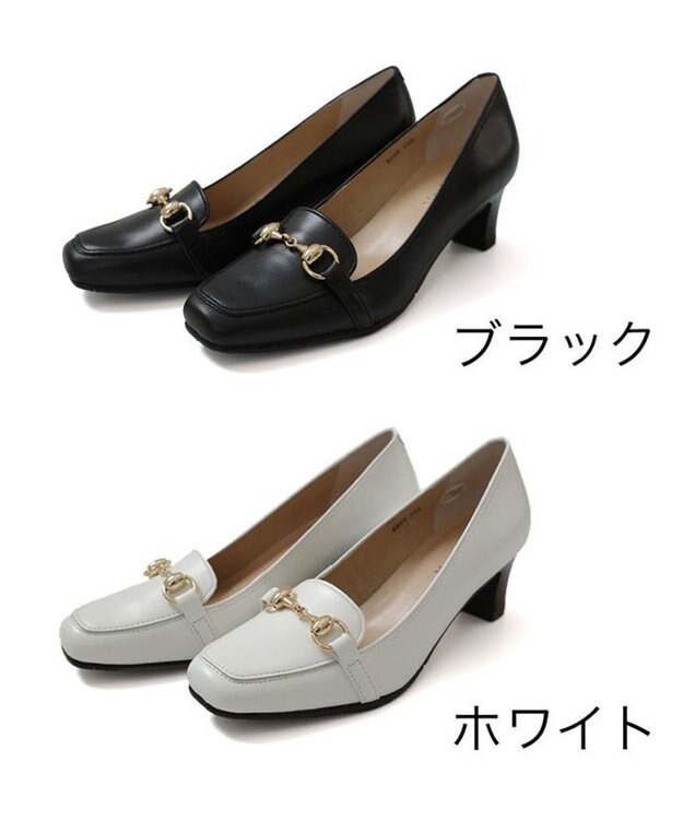 Pointer 日本製 ビット付きヒールアップローファー ブラック