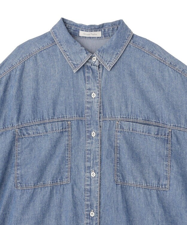 Green Parks シアーデニムシャツワンピース Indigo
