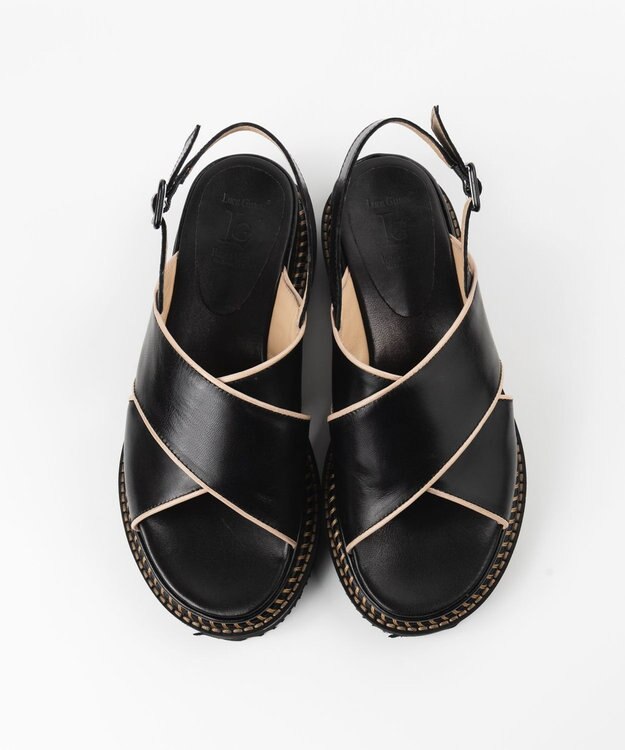 BONTRE 【LucaGrossi/ルカグロッシ】厚底クロスベルトサンダル/H300S-US ブラック