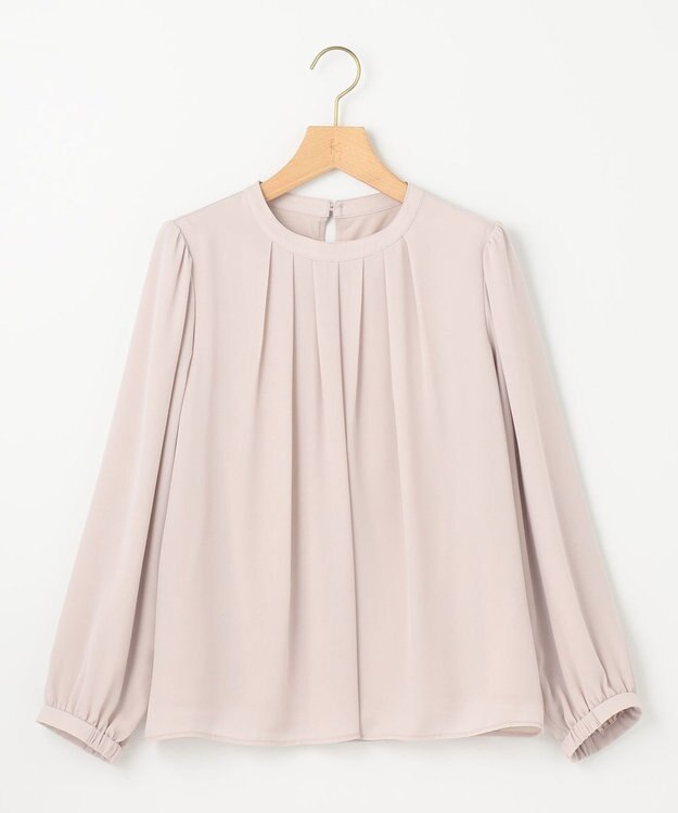 組曲 【WEB限定】ジョーゼットシフォン タックブラウス ピンクベージュ系