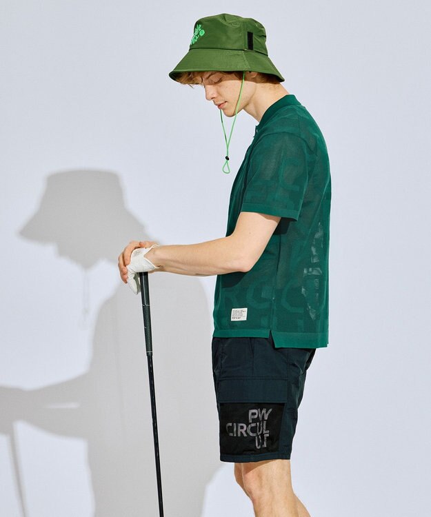 PW CIRCULUS 【手洗い可能】【UNISEX】ニットメッシュポロ ゴルフ グリーン系