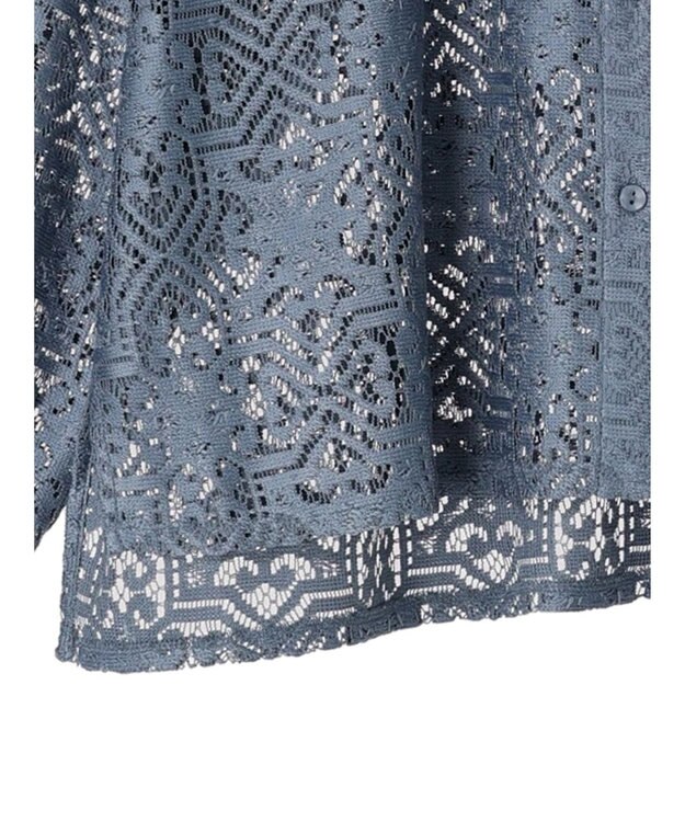 earth music&ecology レースショートシャツ Sax