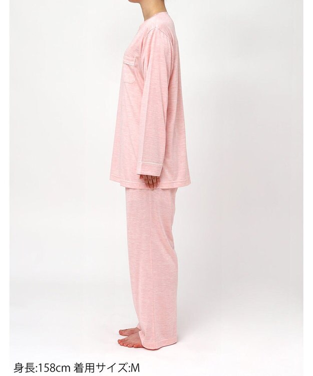 ワコール／睡眠科学 パジャマ シルク100%(本体) 天竺素材 長袖 長ズボン レディース YDX547 睡眠科学／ワコール ロマンピンク