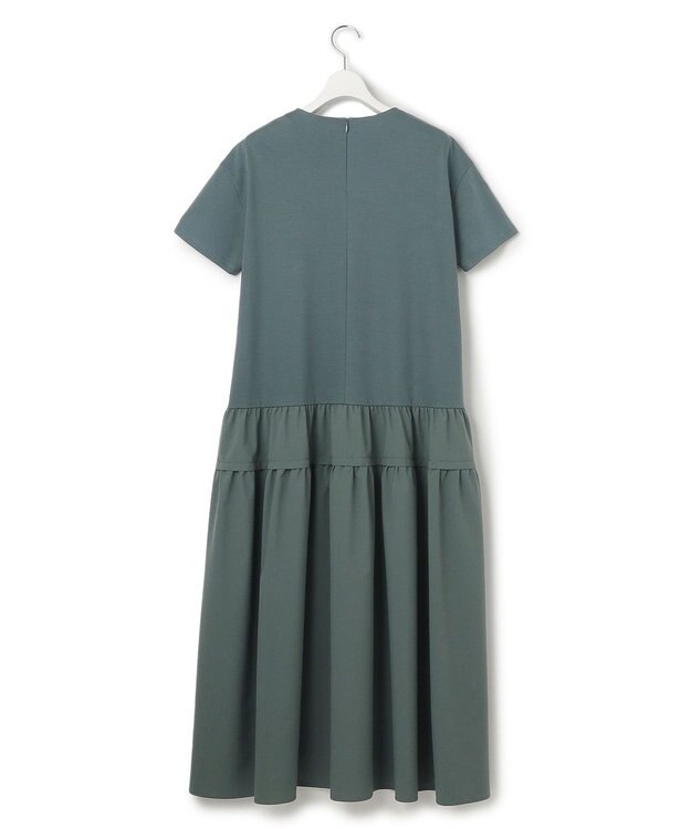 23区 S 【撥水加工/汗シミ防止/洗える】ティアードデザイン マルチワンピース ダークグリーン系