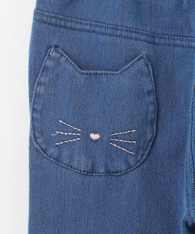 ANY KIDS カット デニム パンツ ブルー