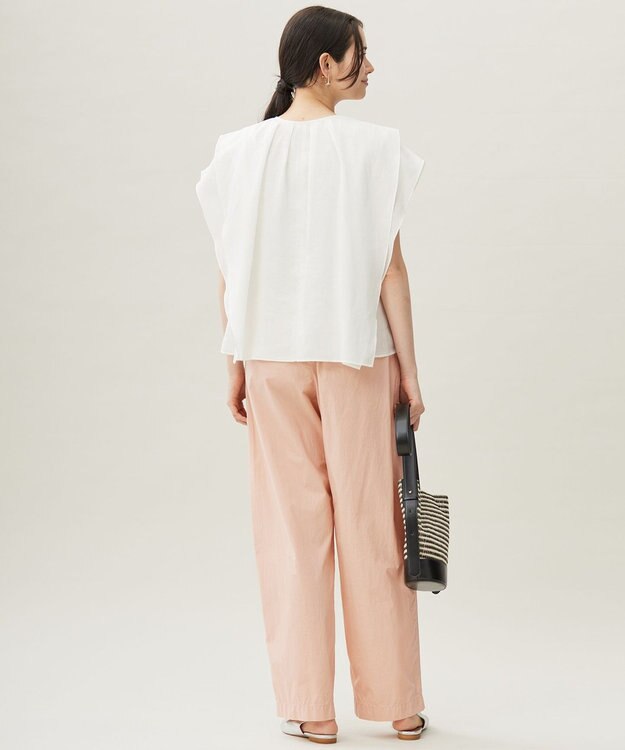 自由区 【カタログ掲載・接触冷感・洗える】シアーラミーローンフリル ブラウス オフ