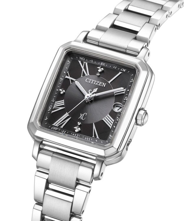 CITIZEN 【電池交換不要2way】替えバンド付きスクエアモデルES9500-69E シルバー