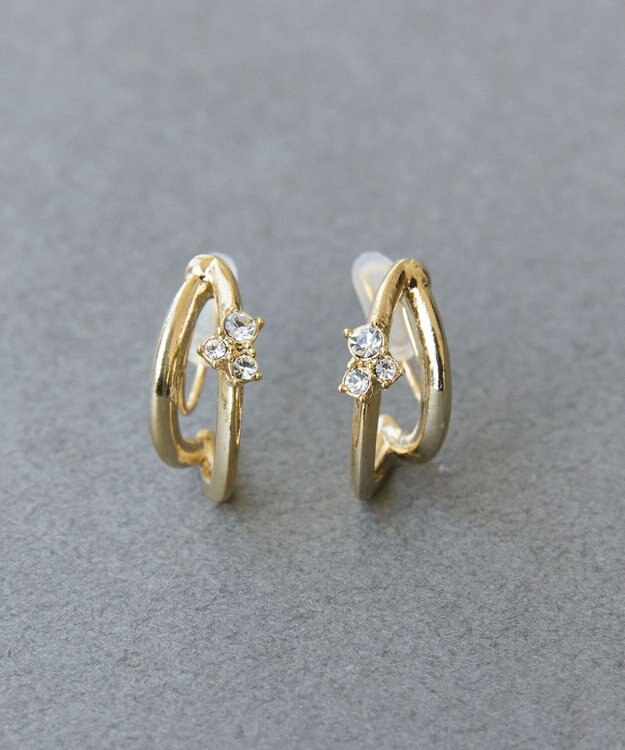 Phoebe 〈痛くないシリーズ/アレルギー対応〉シャイニーダブルフープライトフィットイヤリング　ゴールド ゴールド