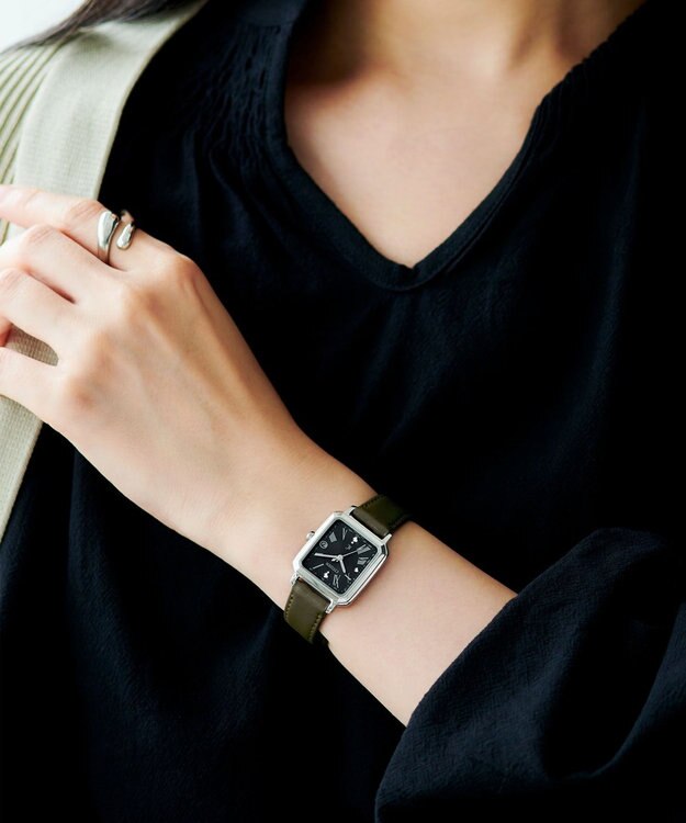 CITIZEN 【電池交換不要2way】替えバンド付きスクエアモデルES9500-69E シルバー