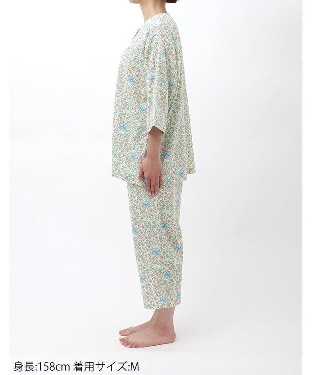 Wing パジャマ 7分袖 長袖 8分丈 綿100%(本体) 楊柳素材 夏 レディース EP8074 ウイング／ワコール クリーム