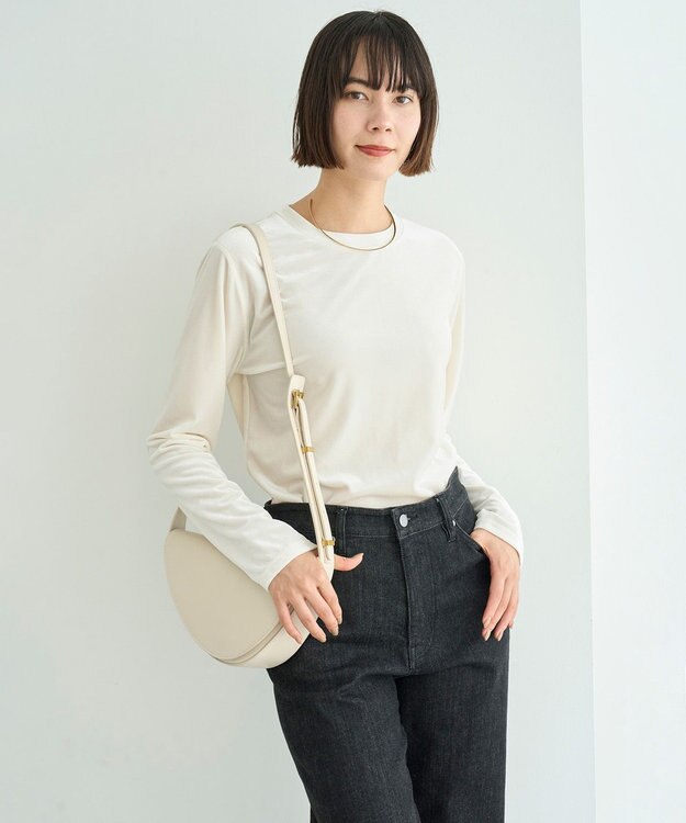 UNFILO ストレッチ ベロアロンT エクリュ