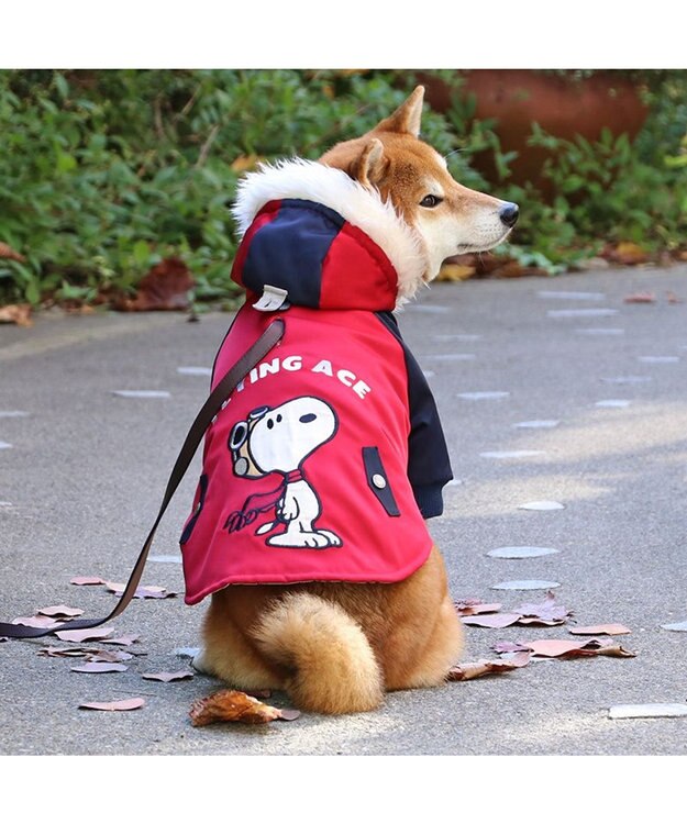 PET PARADISE スヌーピー 遠赤外線 コート 《ボルドー》 中型犬 大型犬 ボルドー