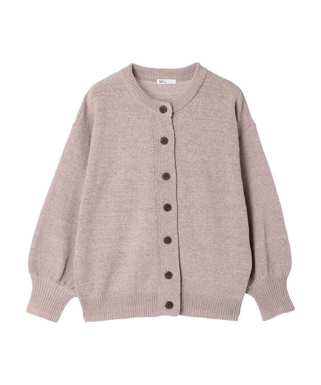 CRAFT STANDARD BOUTIQUE 洗えるコードモールクルーネックカーデイガン Gray Beige