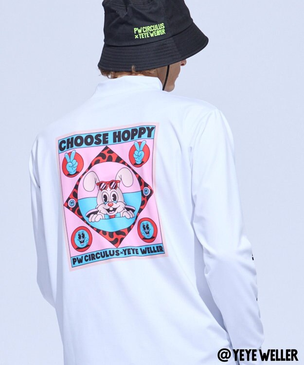 PW CIRCULUS 【UNISEX】【コラボアイテム】Yeyeコラボ ロングスリーブモックネックT ゴルフ ホワイト系1