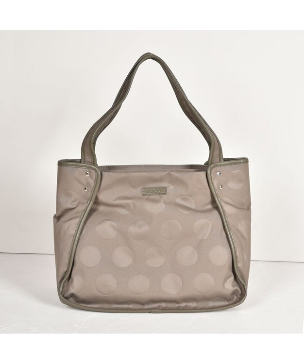 Y'SACCS ヒートエンボス ポルカドットトート Mサイズ グレージュ