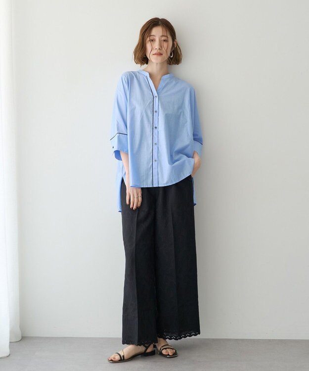 YECCA VECCA ペーパータッチドルマンシャツ Blue