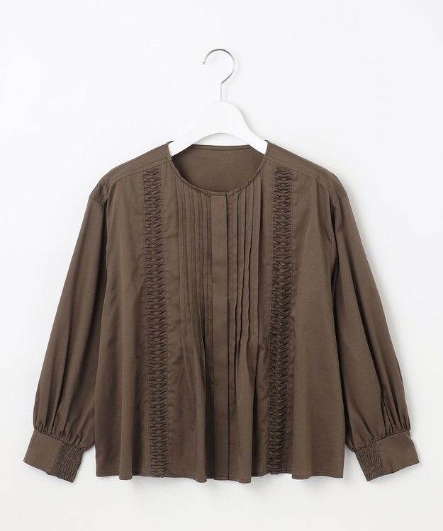 23区 S 【SLOW/一部店舗限定】ウォッシュドコットンサテン ブラウス ブラウン系