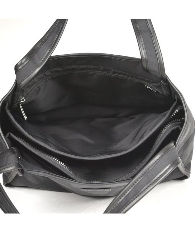 Y'SACCS ヒートエンボス ポルカドットトート Mサイズ ブラック