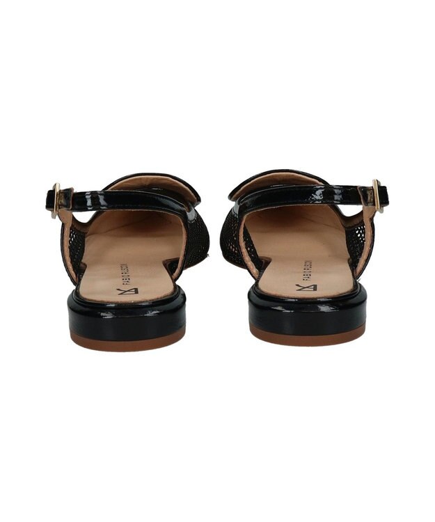 INTER-CHAUSSURES 【FABIO RUSCONI】異素材コンビポインテッドバックバンド ブラックコンビ