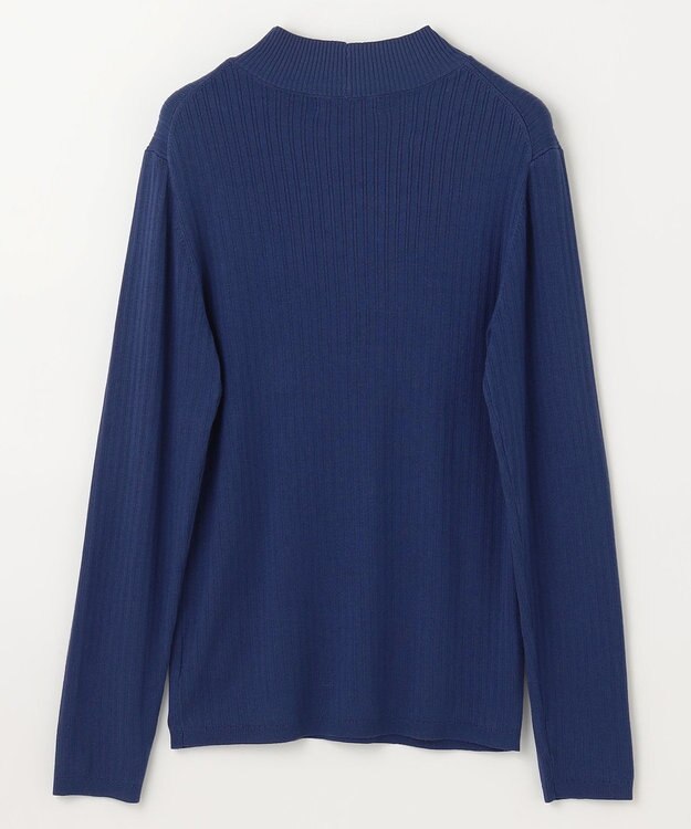 ANY 【洗濯機可】ランダムリブハイネックニット ロイヤルブルー
