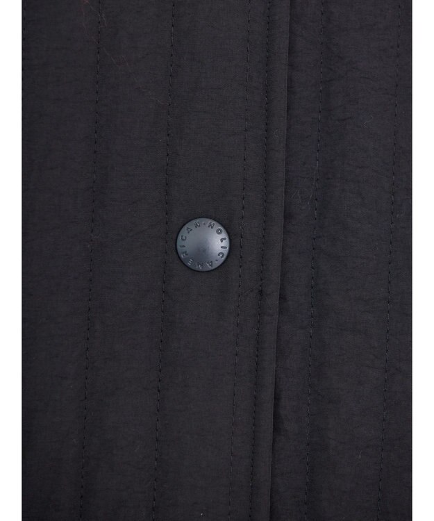 AMERICAN HOLIC キルポカ異素材Ｍｉｘロングコート Black