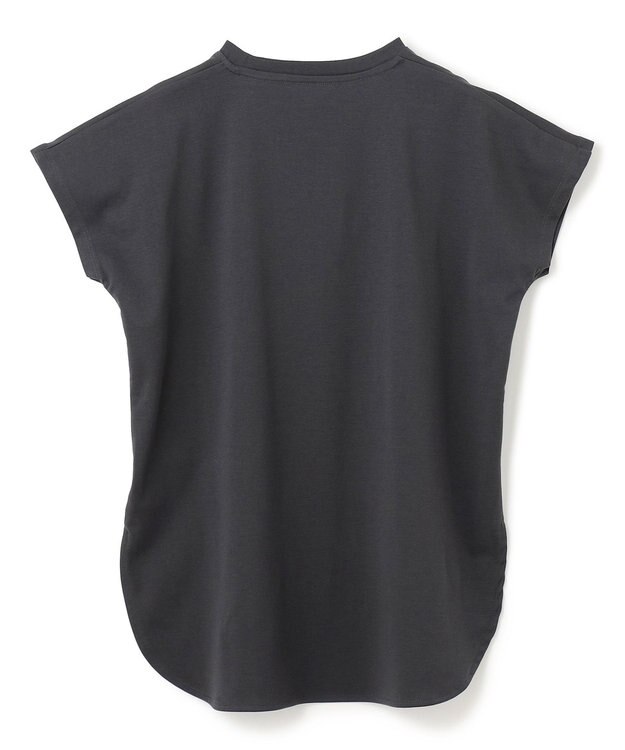 UNFILO BEAUTY FORM ロゴ刺繍フレンチスリーブTシャツ チャコール[ロゴ小]