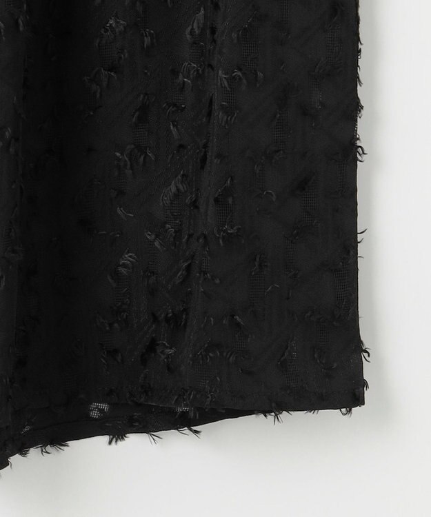 ANY 【洗濯機可】フェザーカットジャガードブラウス ブラック