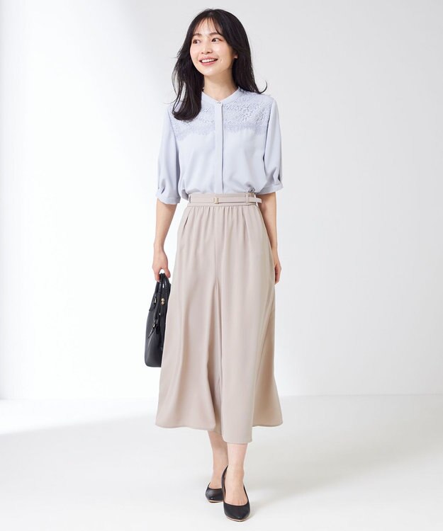 ANY SIS 【接触冷感＆UVカット】サラキレイワイド パンツ アイボリーベージュ