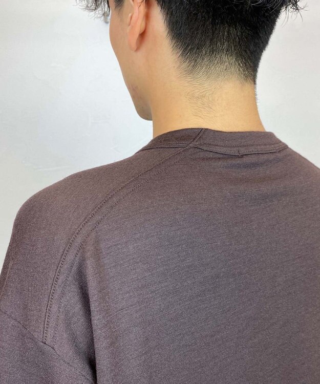 KASHIYAMA 【ウォッシャブル】ウールジャージークルーネックニット ブラウン