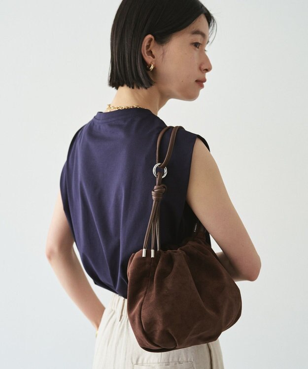russet 【WEB限定】スエード巾着4WAYショルダーバッグ(CE-1793-WEB) D.Brown