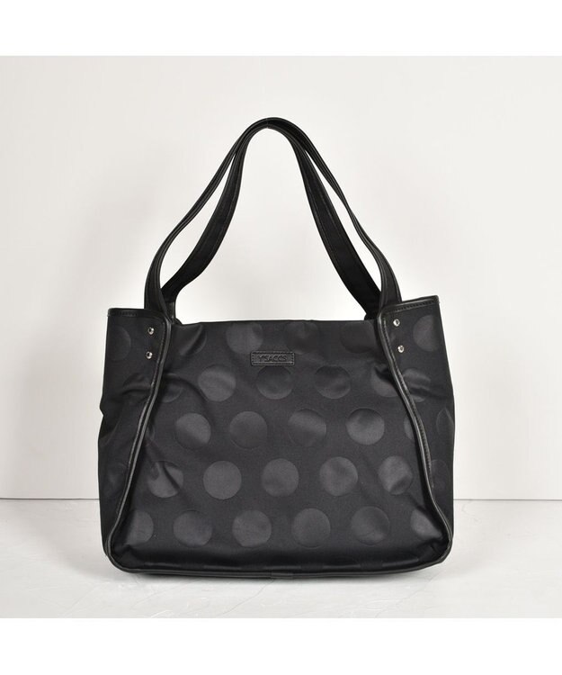 Y'SACCS ヒートエンボス ポルカドットトート Mサイズ ブラック