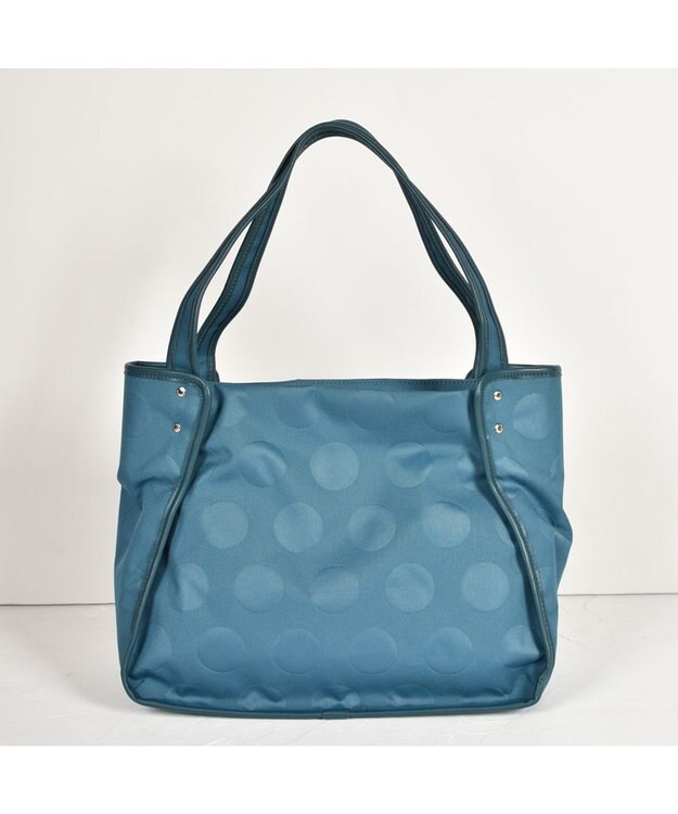 Y'SACCS ヒートエンボス ポルカドットトート Mサイズ ブルー