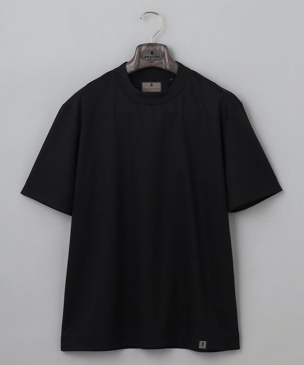 GOTAIRIKU 仕事で着られる綿100%【クルー以上モック未満】カバーネック DRESS Tシャツ(26年モデル) ブラック系