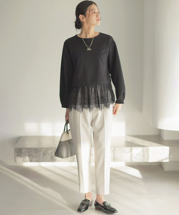 組曲 スクエアトゥローファー ブラック系