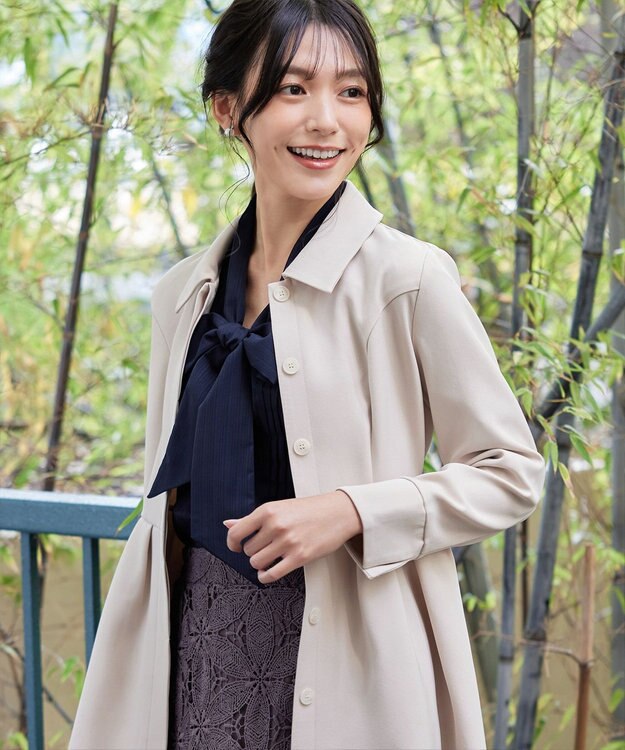 Tiaclasse 【新色追加・洗える】リボンタイブラウス ネイビー