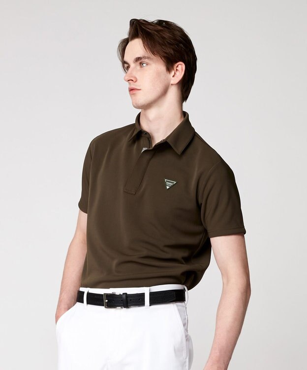 23区GOLF 【MEN】【吸水速乾・UVケア】ライトダンボール半袖シャツ 伸縮性に優れた高機能シャツ カーキ系