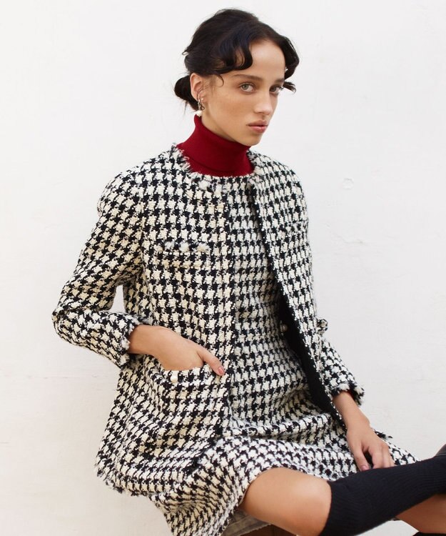 TOCCA PUZZLE ノーカラージャケット オフ×ブラック系3