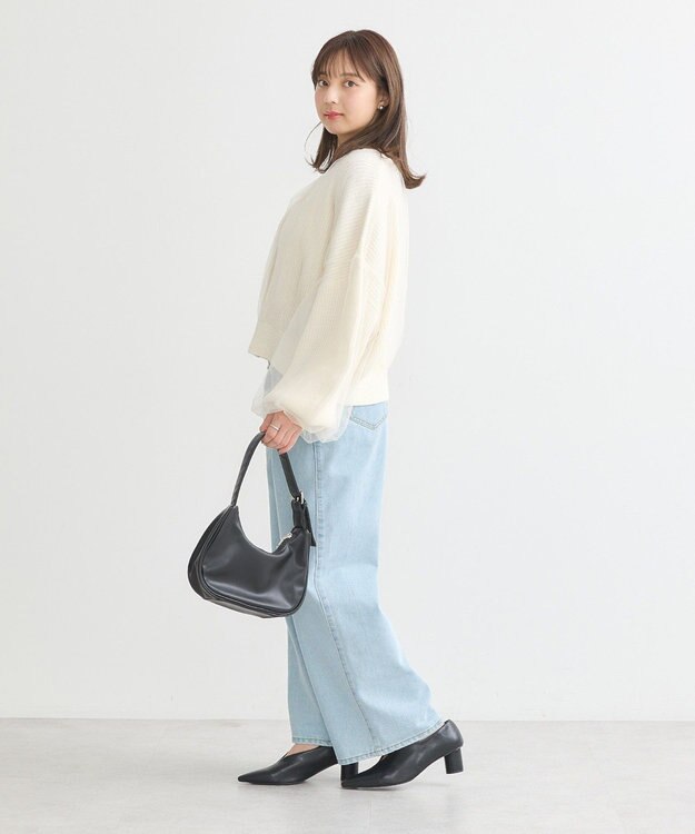 earth music&ecology チュールレイヤードカーディガン Ivory