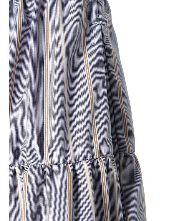 AMERICAN HOLIC ティアードギャザースカート Stripe Sax