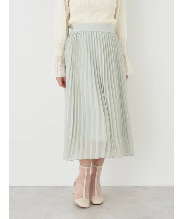 earth music&ecology すきな丈シフォンプリーツスカート Mint