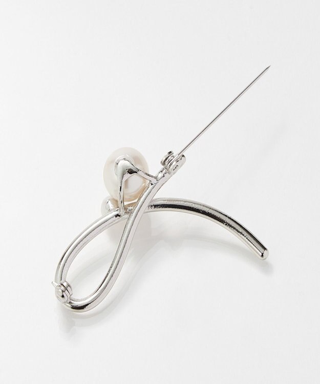 Phoebe 2wayクロスメタルパールブローチネックレス　シルバー シルバー