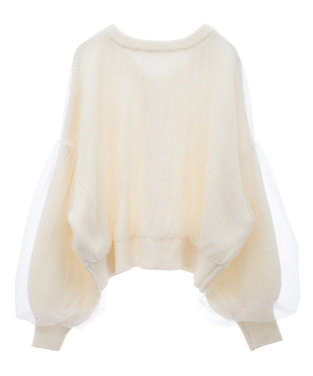 earth music&ecology チュールレイヤードカーディガン Ivory