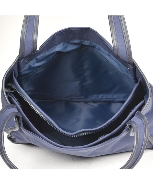 Y'SACCS ヒートエンボス ポルカドットトート Mサイズ ネイビー