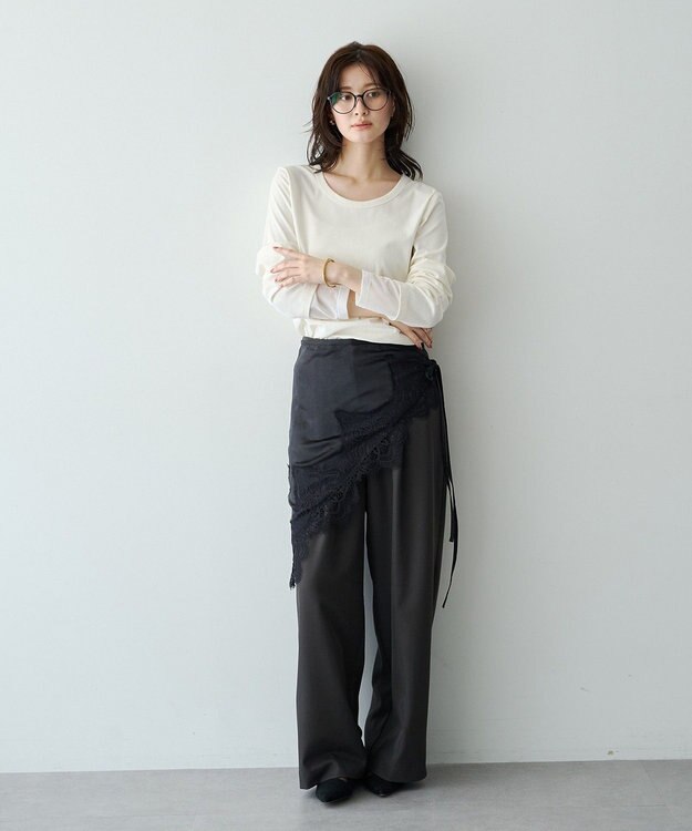 YECCA VECCA 【2点SET】レイヤードストレートパンツ Charcoal Gray