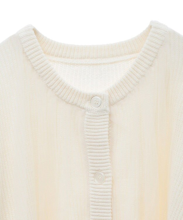 earth music&ecology チュールレイヤードカーディガン Ivory