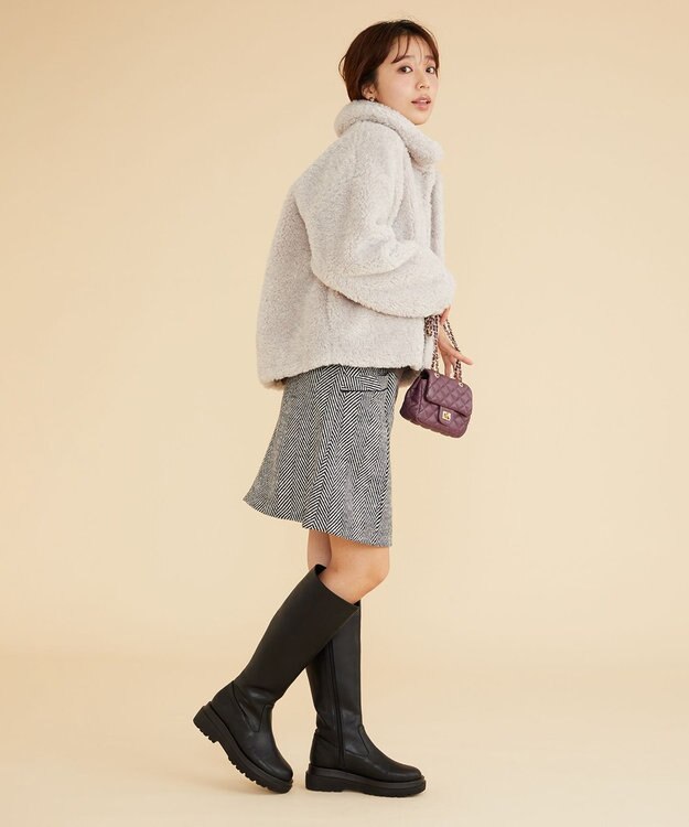 Feroux 【古畑星夏さん着用】ボア ブルゾン ライトグレー系