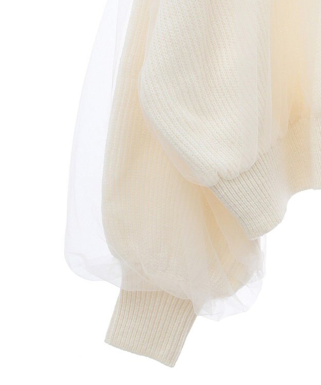 earth music&ecology チュールレイヤードカーディガン Ivory