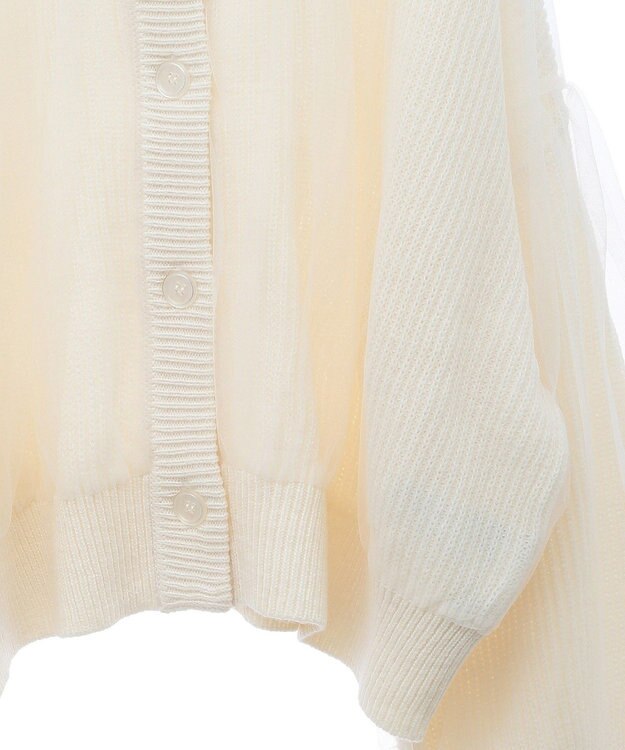 earth music&ecology チュールレイヤードカーディガン Ivory