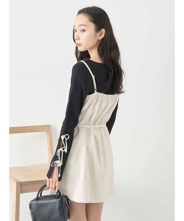 earth music&ecology トレンチ風キャミミニワンピース Ivory